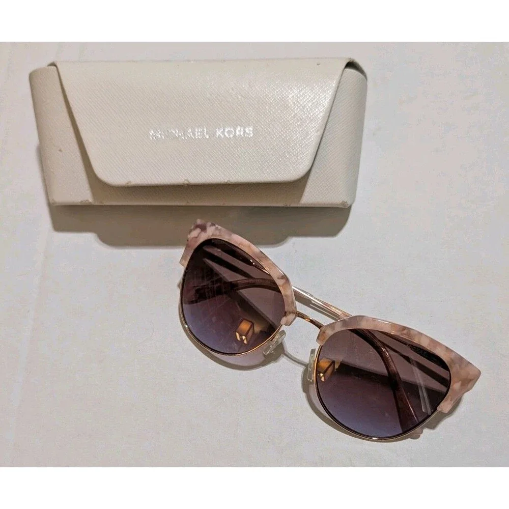 Michael Kors Savannah MK1033 Pink Tortoise Cat Eye Sunglasses With Case